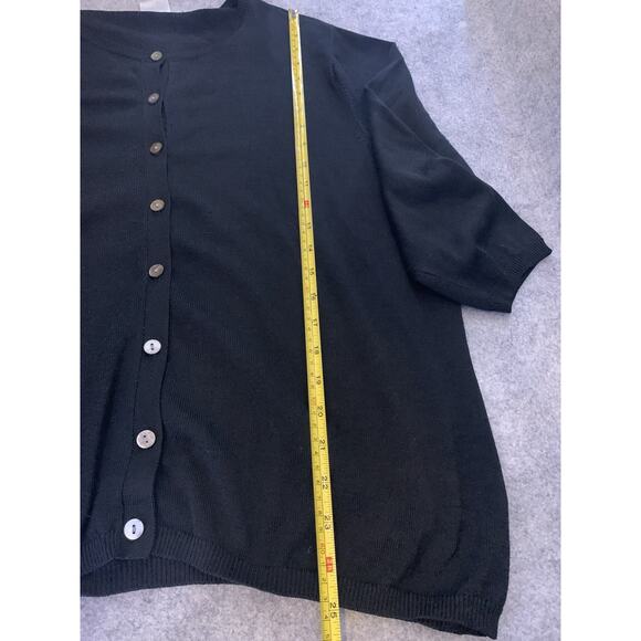 Talbots Women’s Black Silk Blend Cardigan, Size L, Classic Long Sleeves - Picture 11 of 11